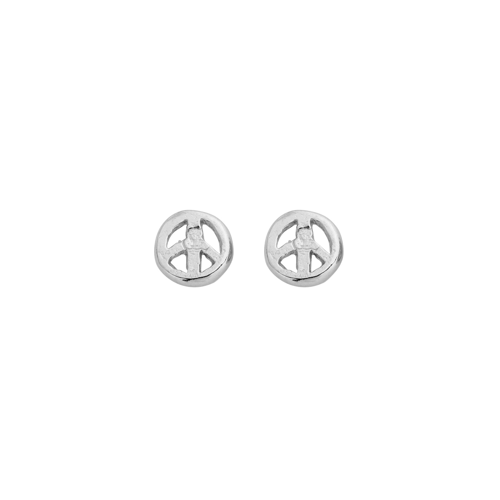 Silver Tiny Peace Ear Charm Set