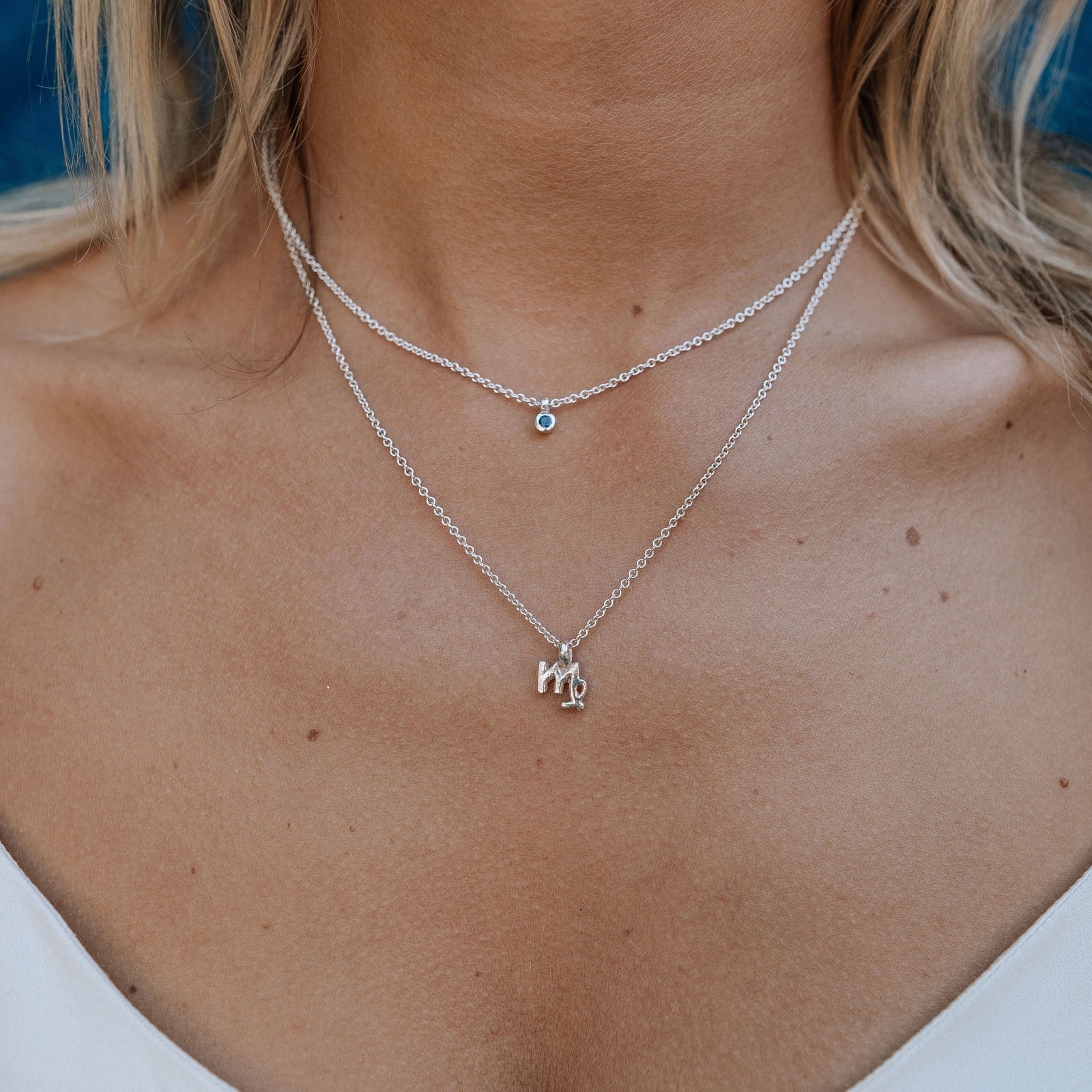 Silver Mini Virgo Horoscope Necklace