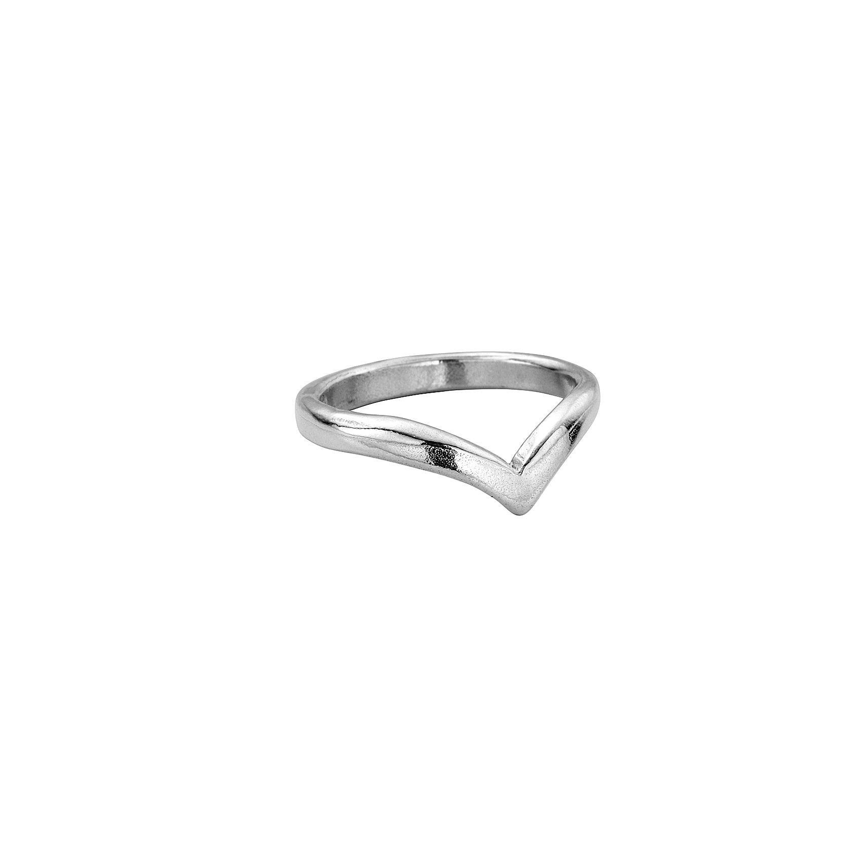 Buy the Ladies Silver Wishbone Wedding Band from British Jewellery  