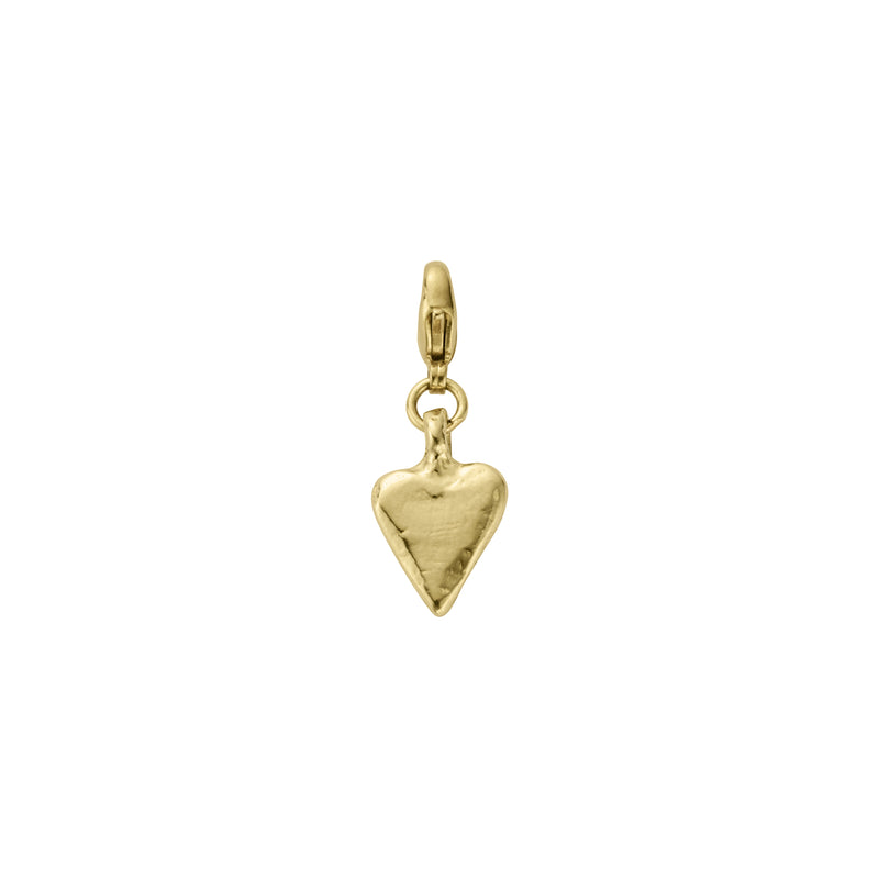 Gold Mini Heart Lobster Charm