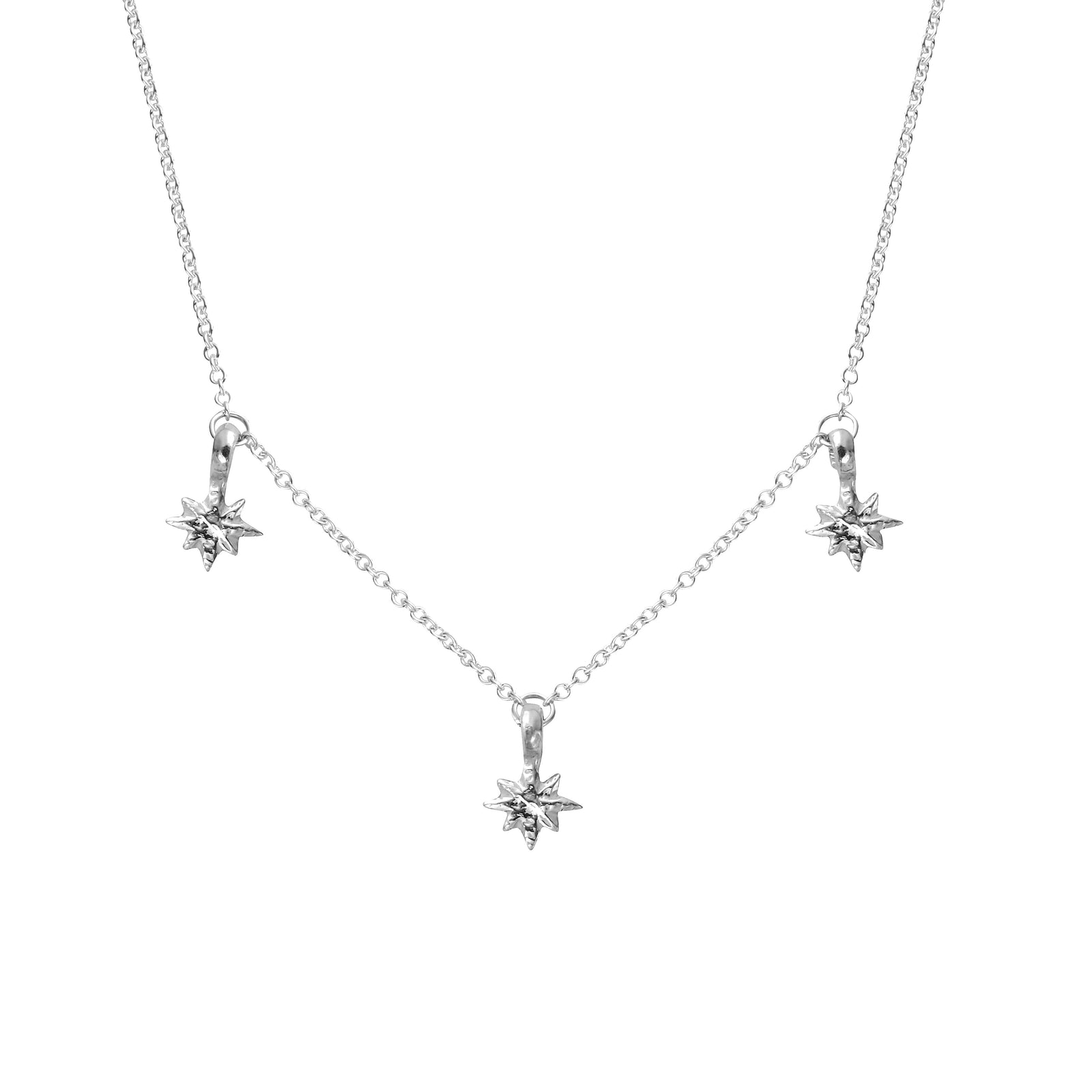 Silver Three Baby North Star Necklace