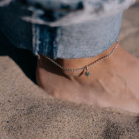 Silver Baby North Star Anklet