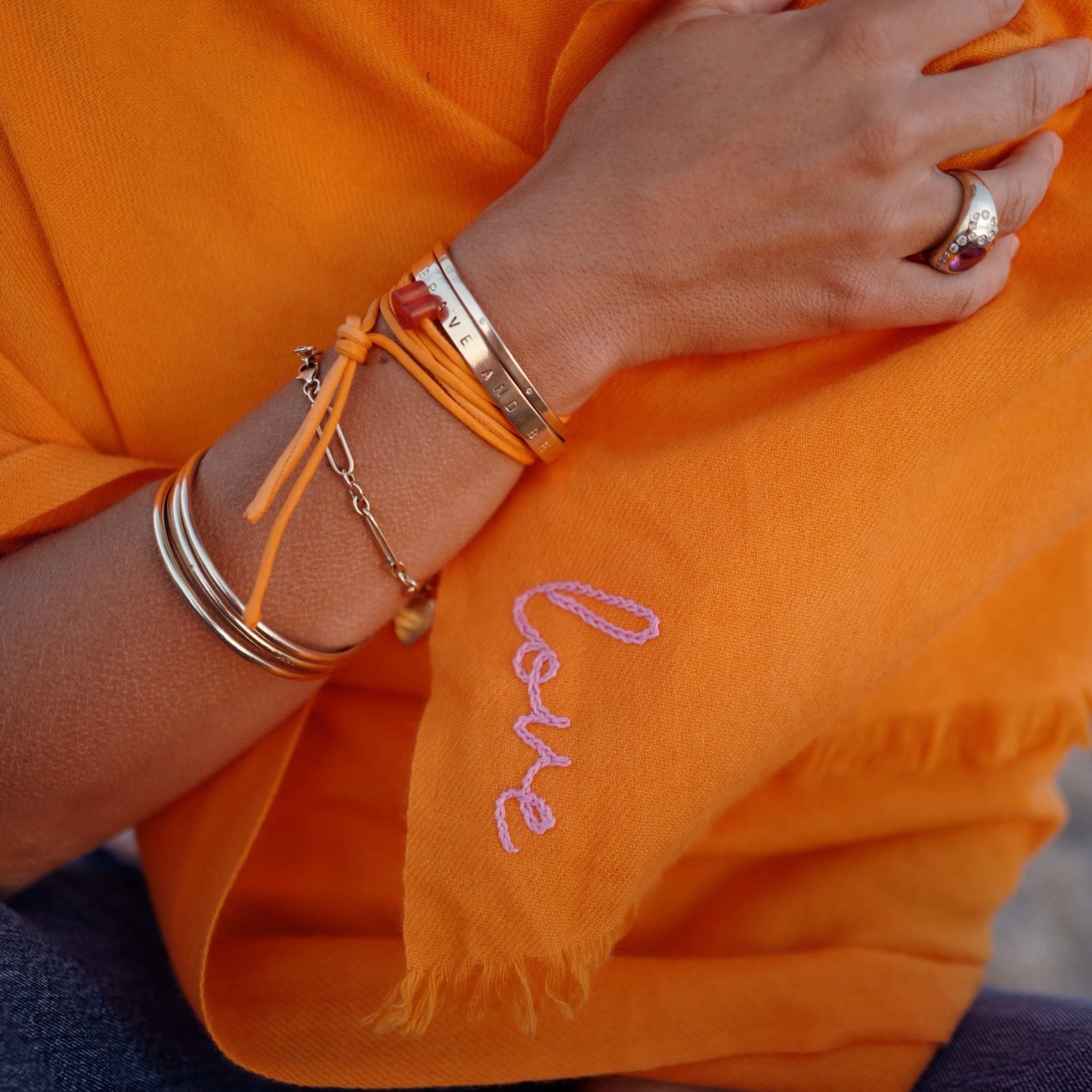 DD Orange Cashmere Scarf