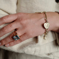 Gold Heart Token Bracelet