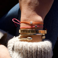 [women][modelwears Pink & Orange Cord Bracelet]