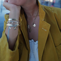 Gold Trio Heart Token Necklace