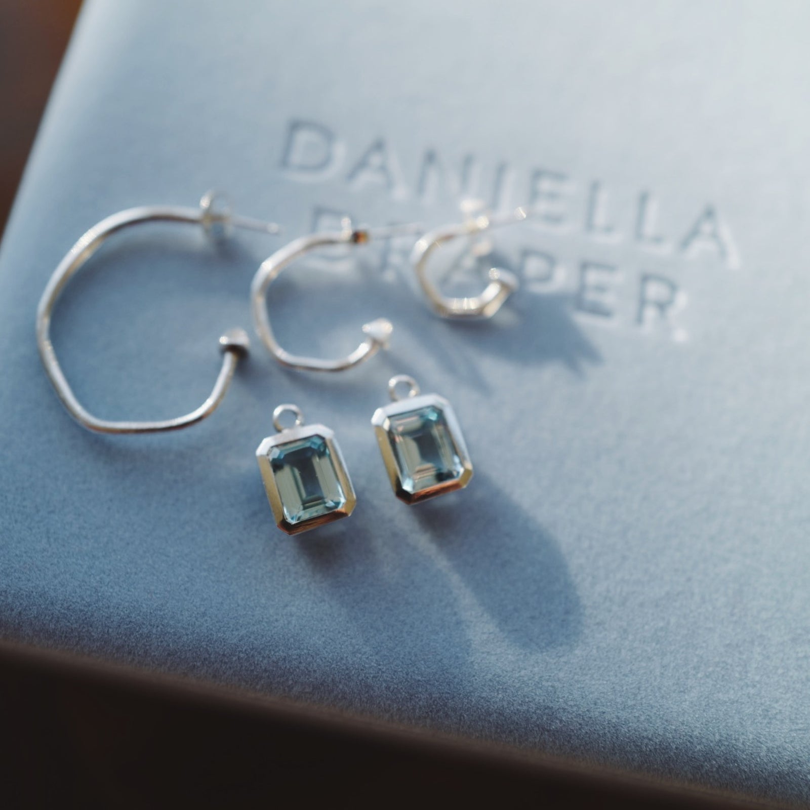 Silver Juno Blue Topaz Earring Charms