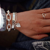 Silver Open Heart Ring