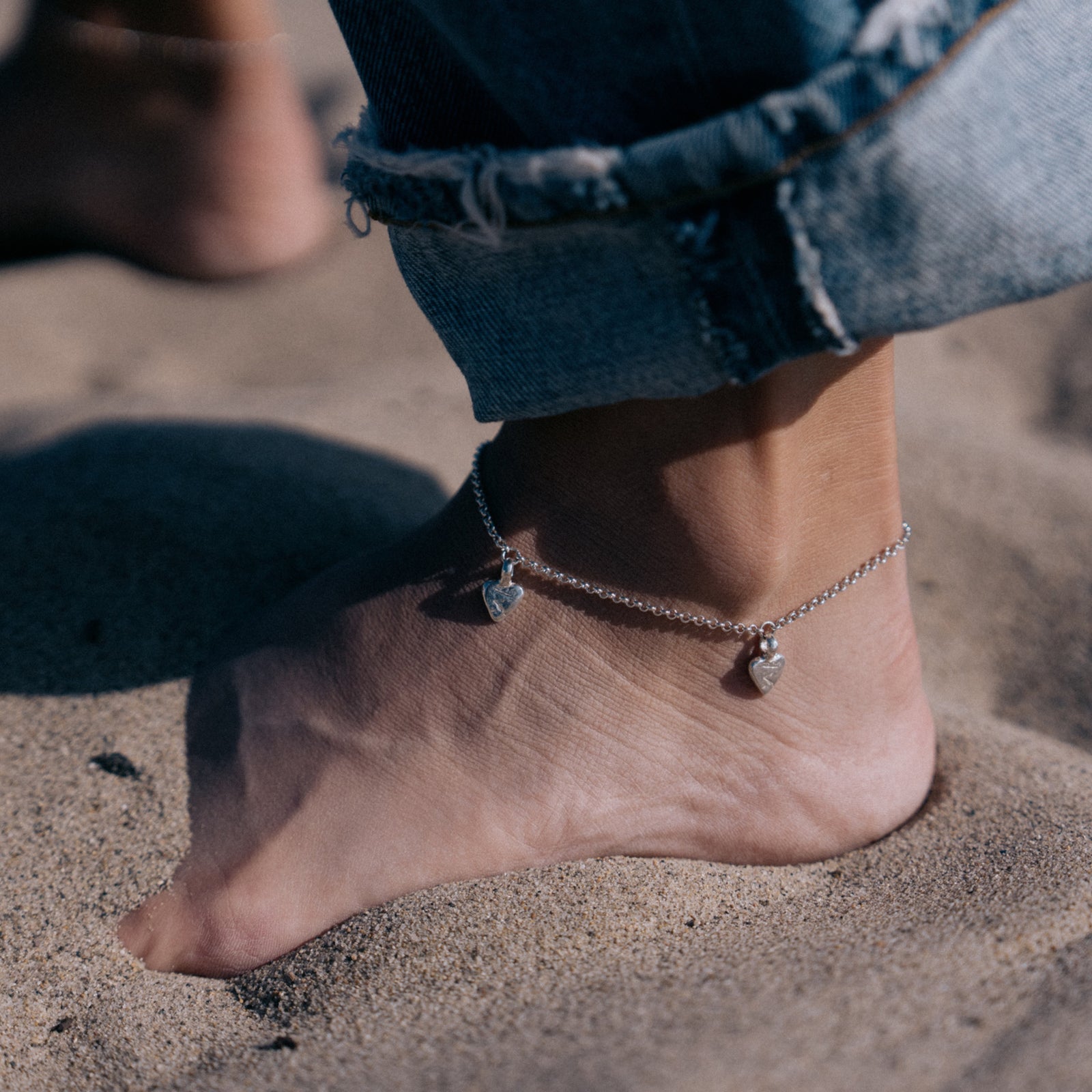 Silver Trio Baby Heart Anklet