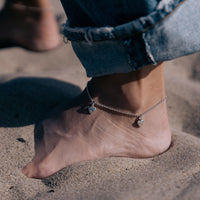Silver Trio Baby Heart Anklet
