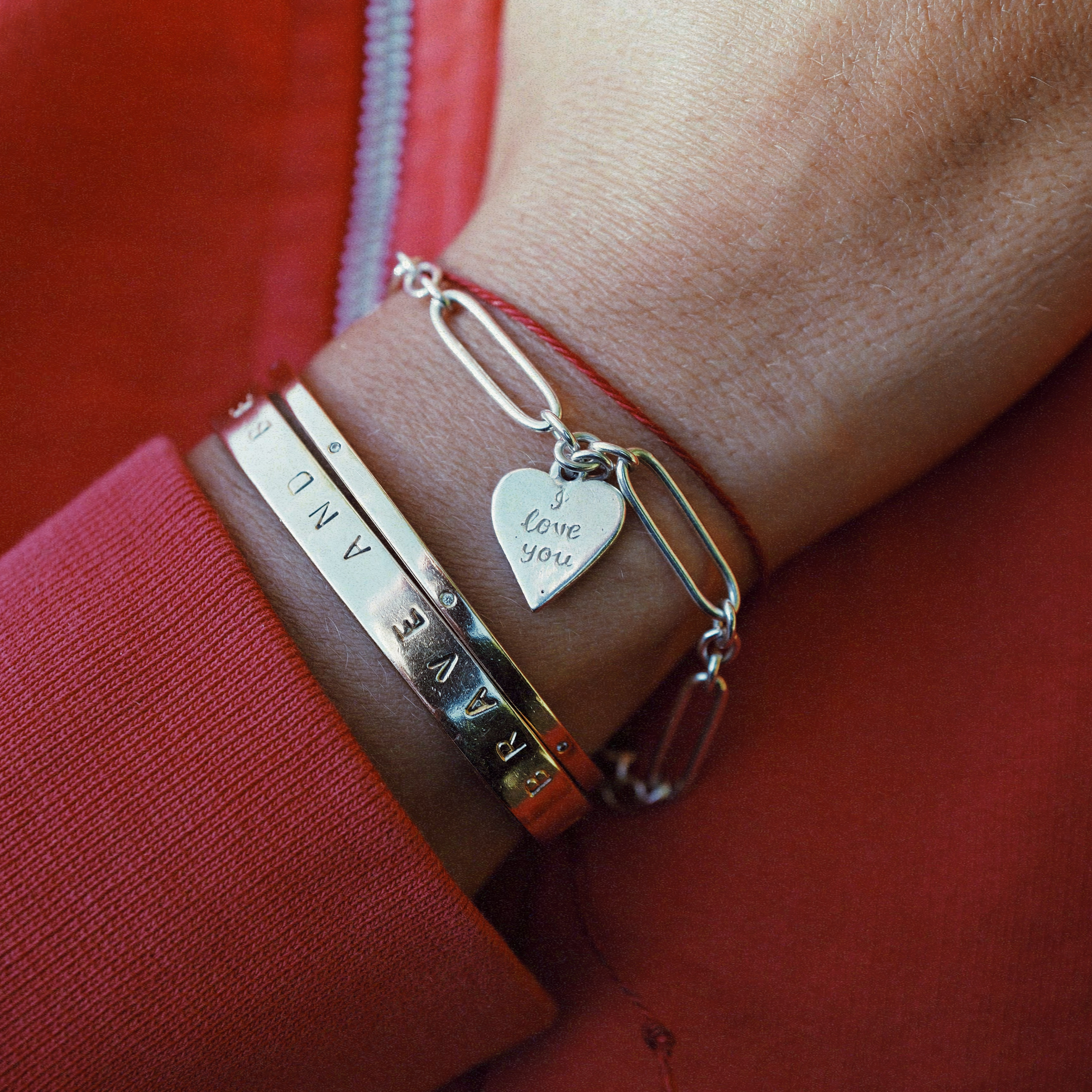 Silver 'I Love You' Love Token Bracelet
