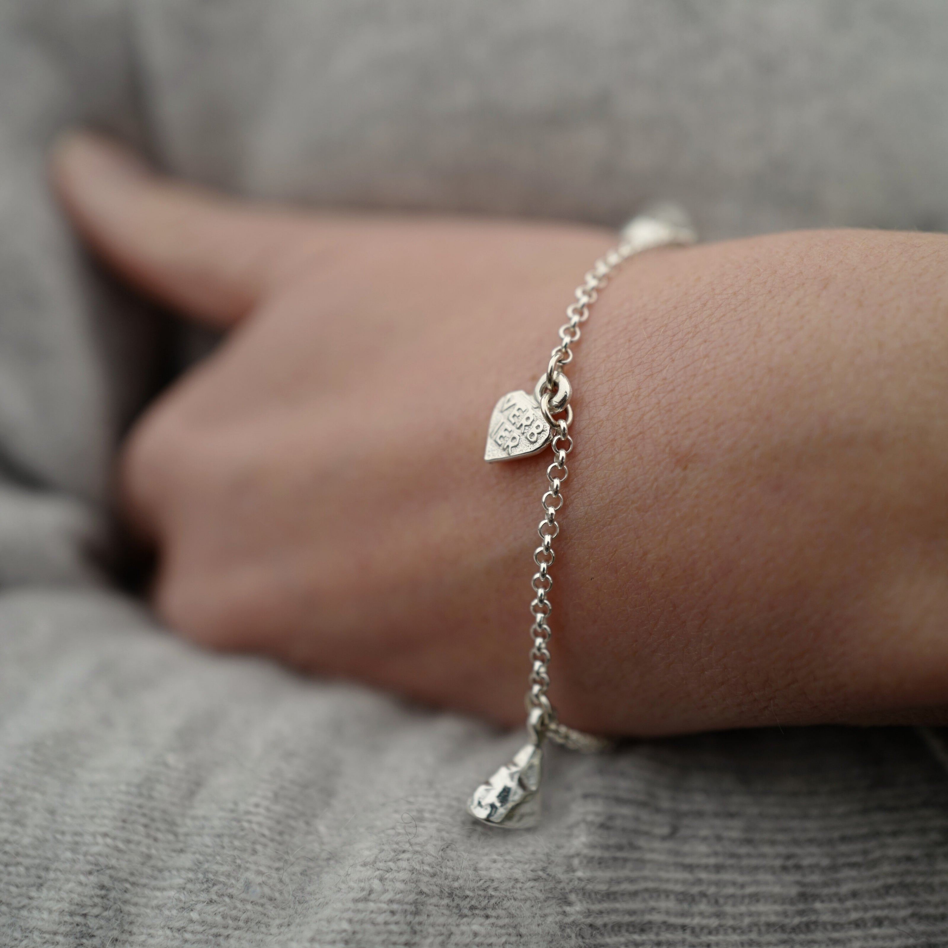 Silver Verbier Charm Bracelet