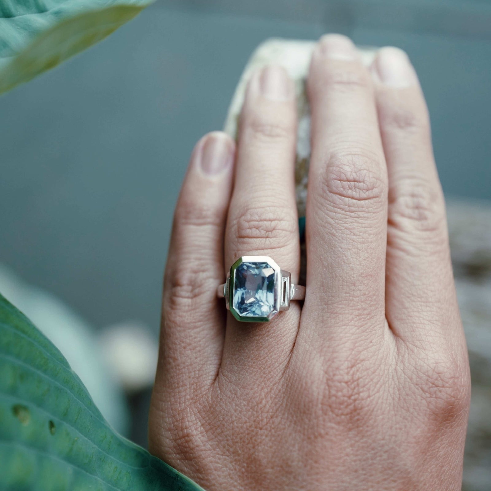 AURA White Gold Sapphire & Diamond Ring