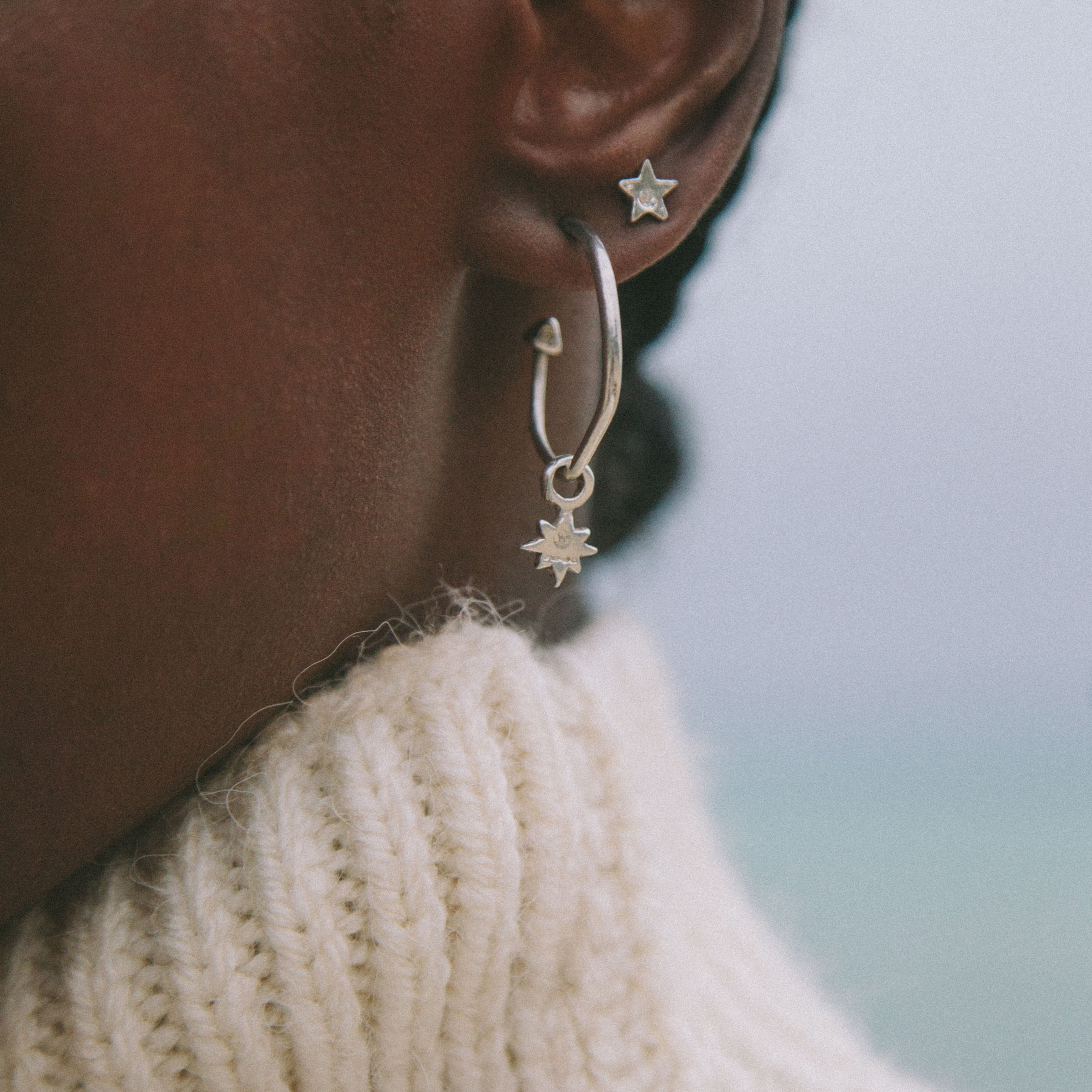 Silver Baby North Star Earring Charms