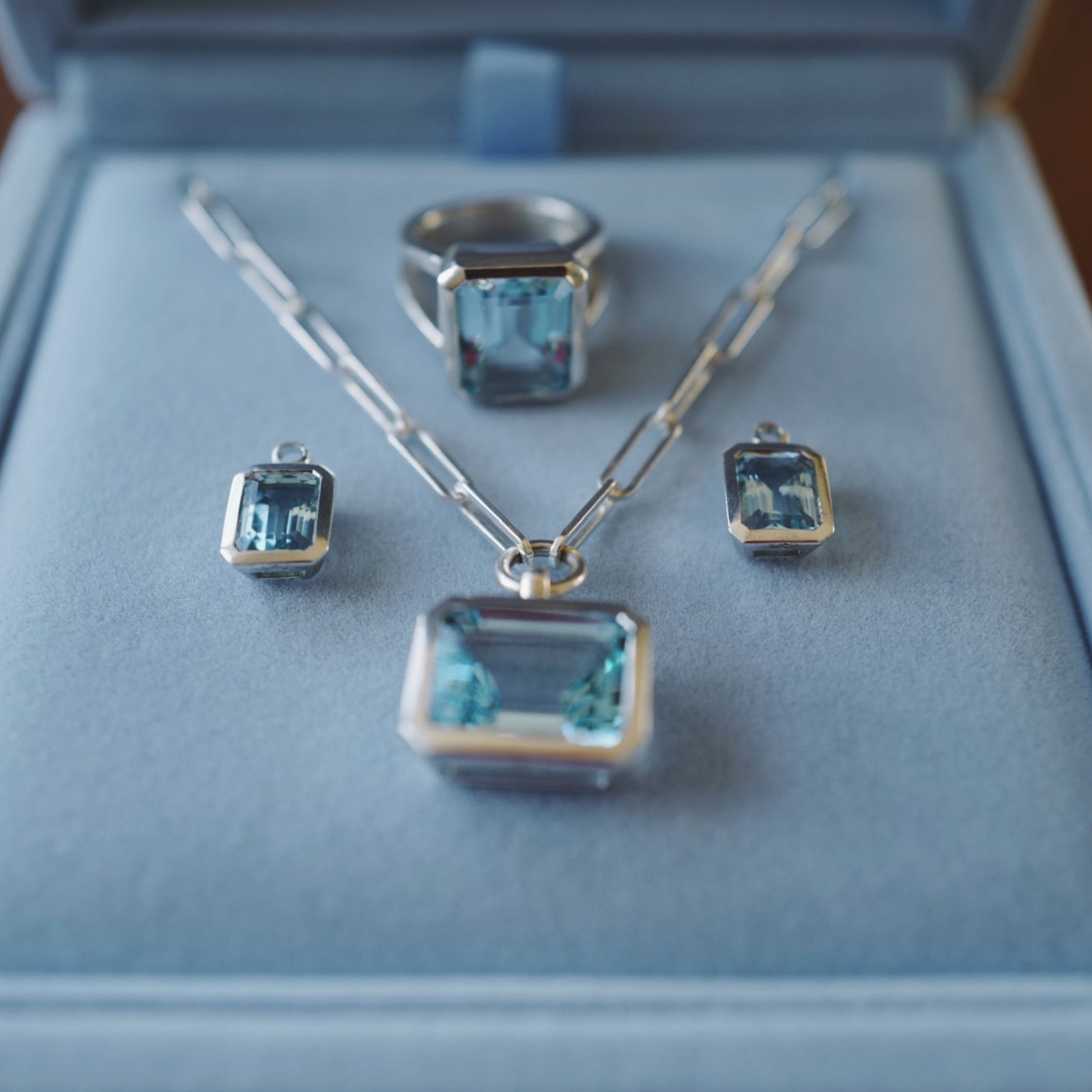 Silver Juno Blue Topaz Earring Charms