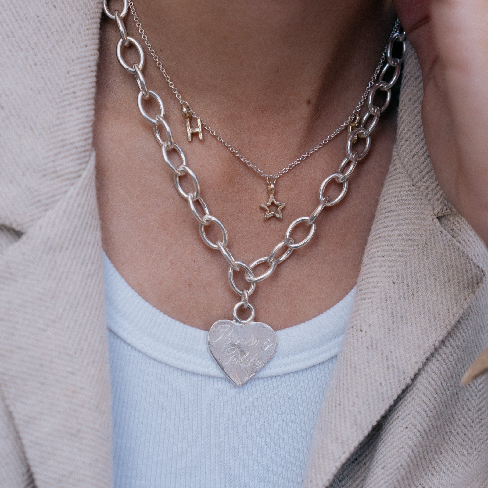 Silver Luxury Keeper's Heart Necklace