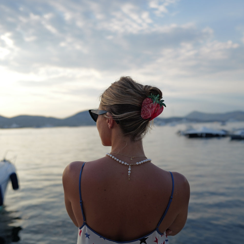 Silver Midi White Holiday Pearl Necklace