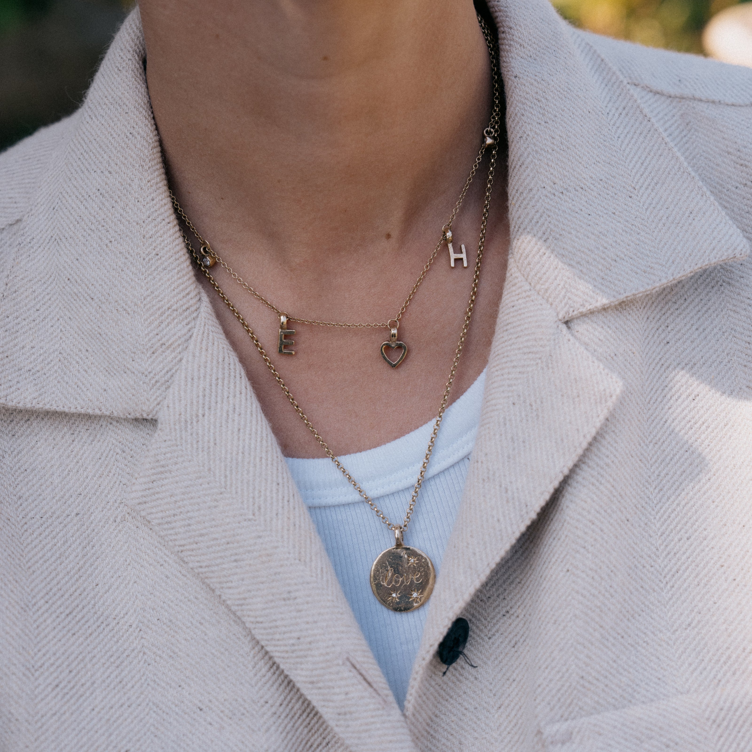 Gold Trio Diamond Midnight Moon Necklace