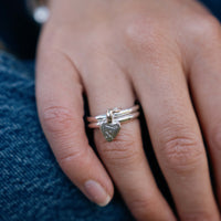 [modelwears Falling Baby Heart Stack Ring Party]