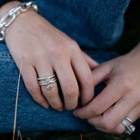[modelwears Falling Baby North Star Stack Ring Party]