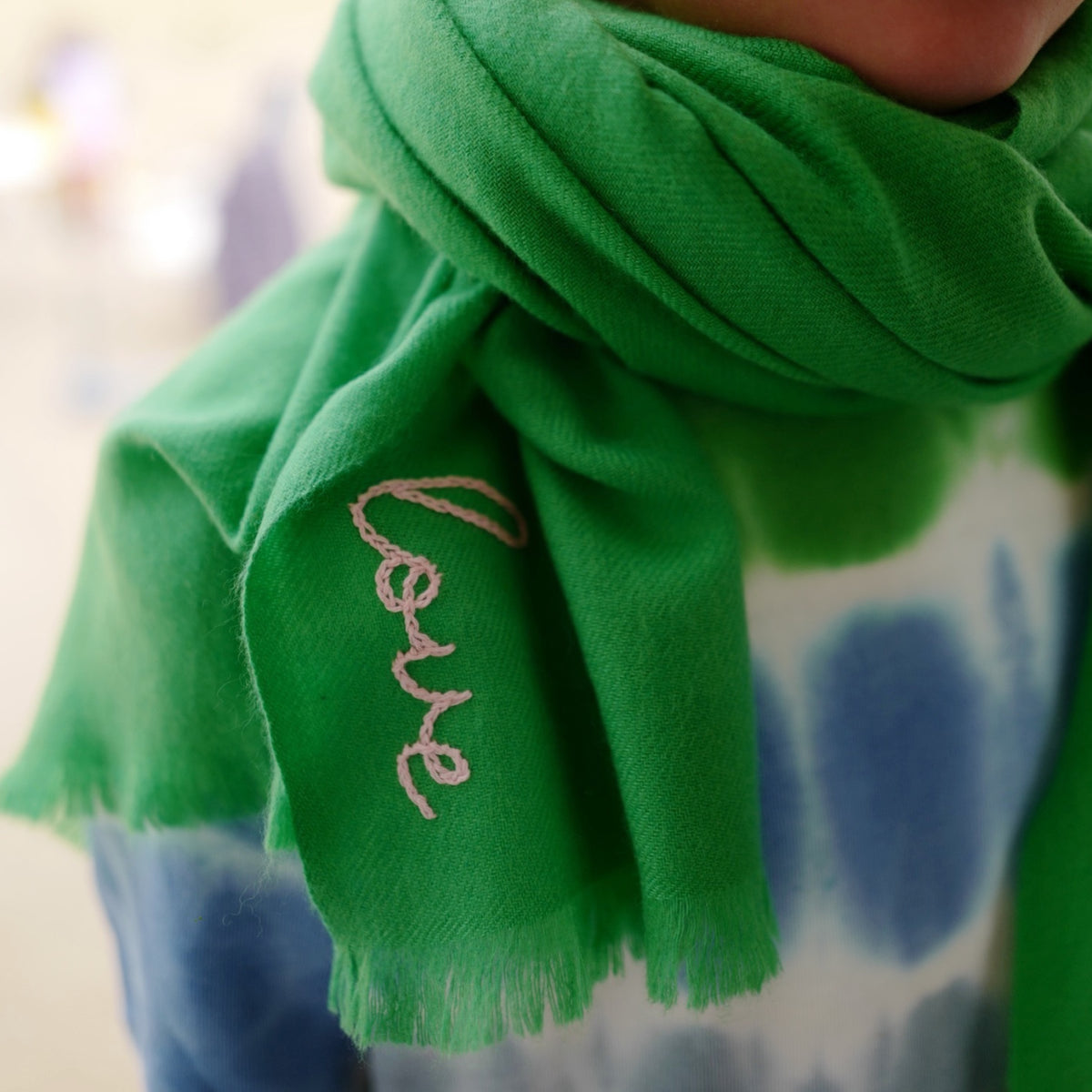 DD Green Cashmere Scarf