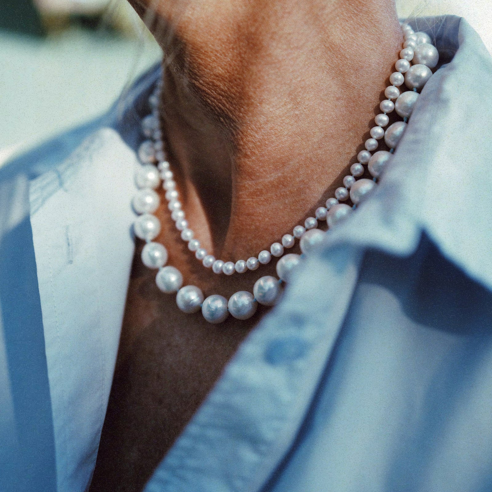 Gold Mini White Holiday Pearl Necklace