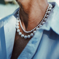 Gold Mini White Holiday Pearl Necklace