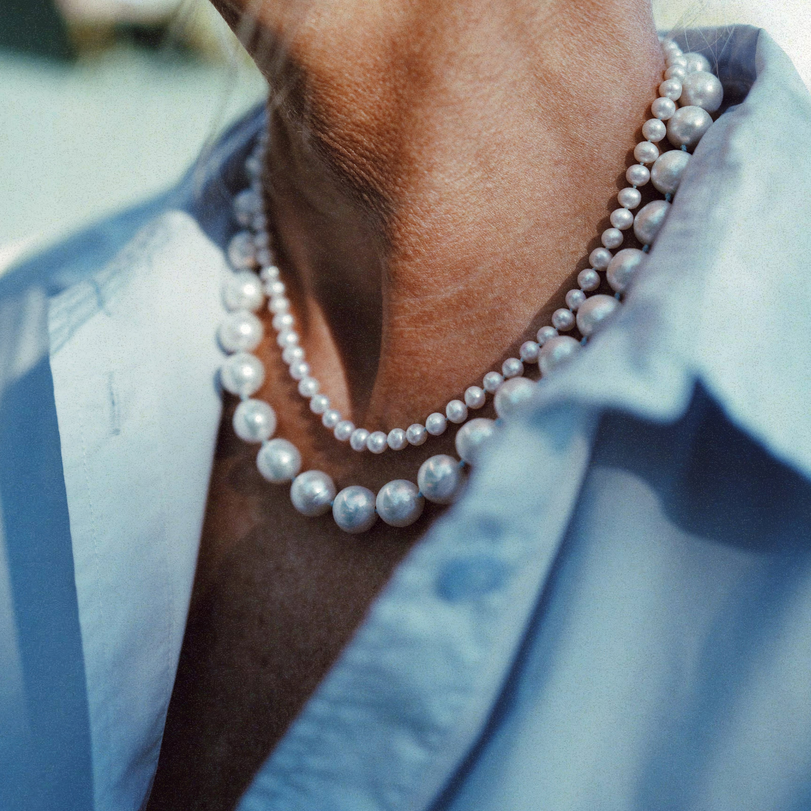 Gold Mini White Holiday Pearl Necklace
