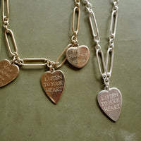 Silver 'Listen To Your Heart' Heart Token Necklace