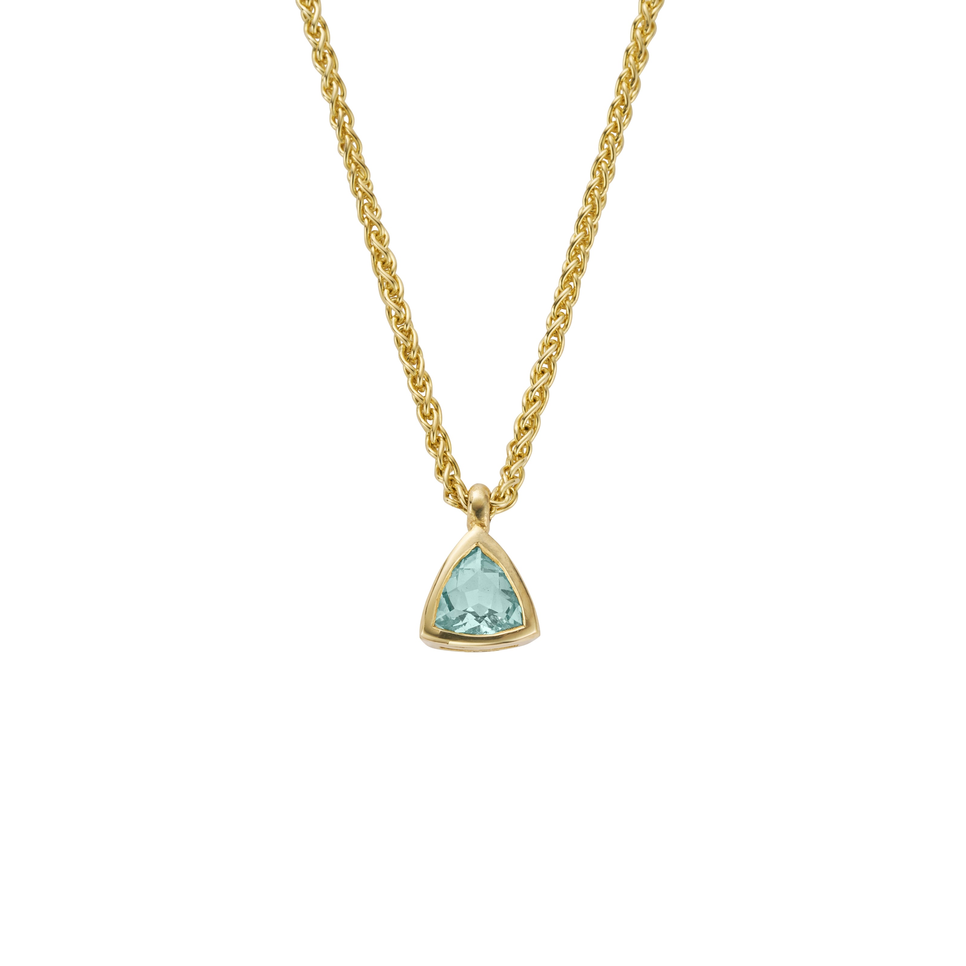 BROOKE Gold Zimbaqua Aquamarine Spiga Chain Necklace