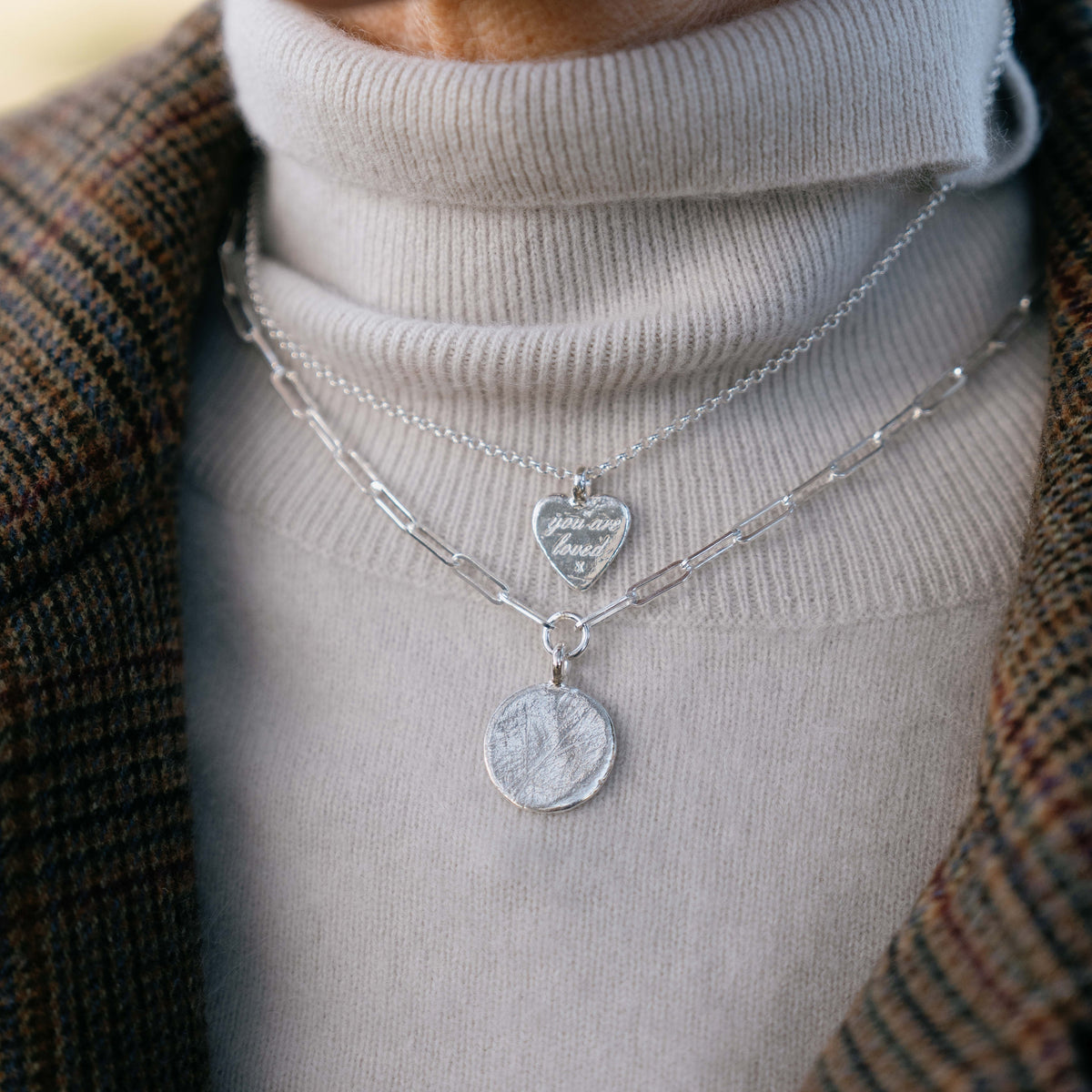 Silver Medium You Are Loved Necklace