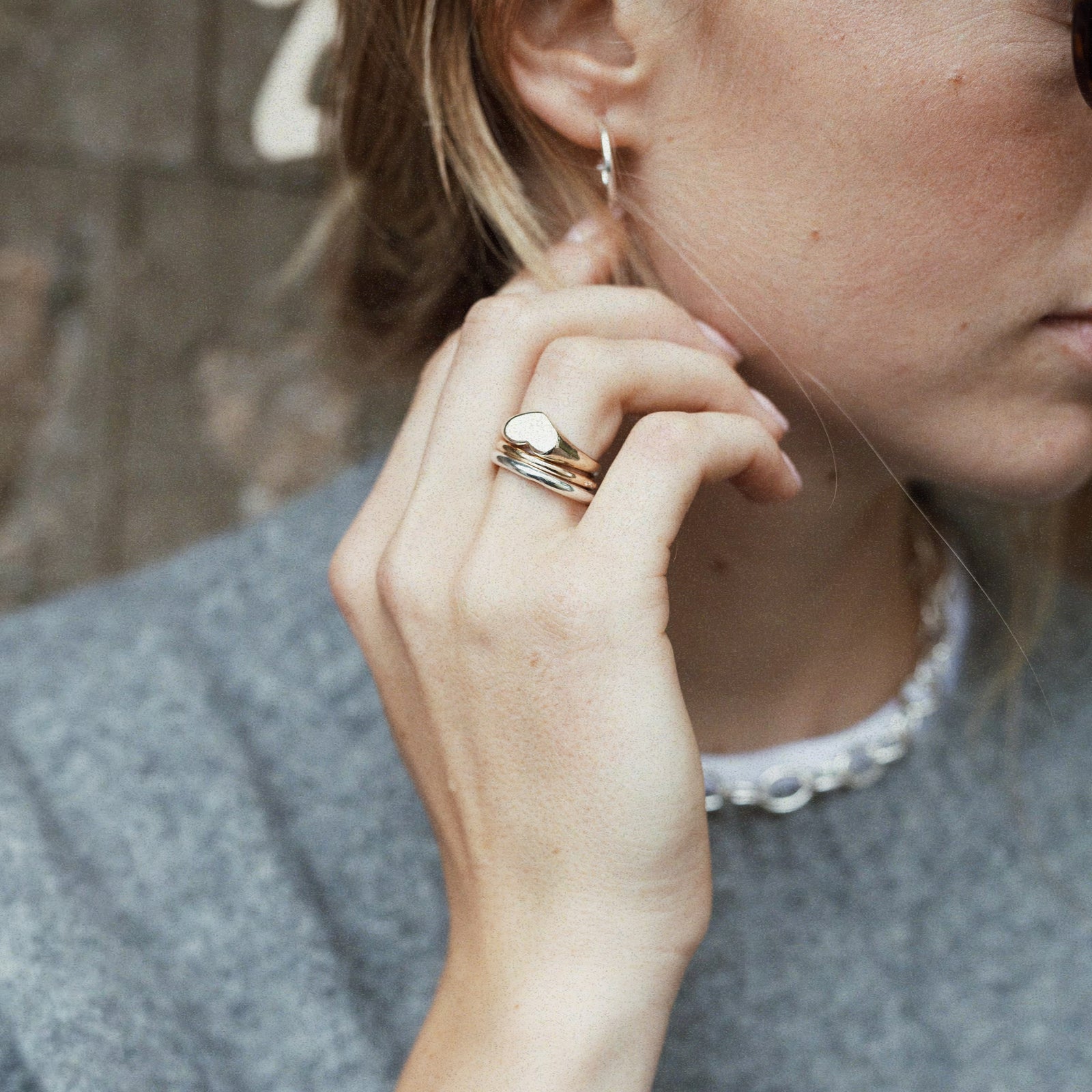 Gold Sweetheart Signet Ring