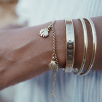 Gold Trio Scallop Shell Chain Bracelet