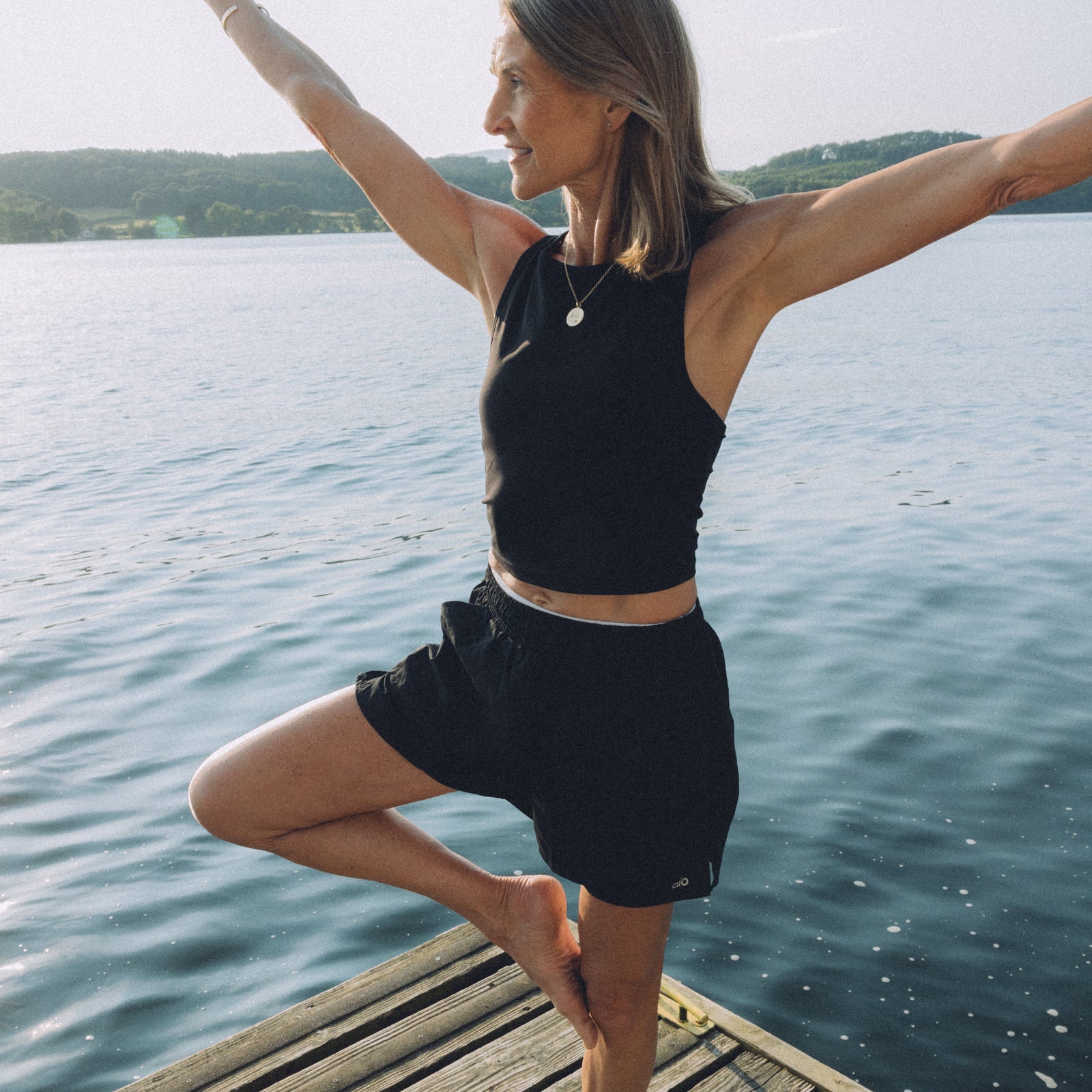 Silver Blue Topaz 'Balance' Stud Earrings