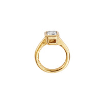 'The Heirloom' 18ct Gold Emerald 2ct Lab Grown Diamond Bezel Engagement Ring