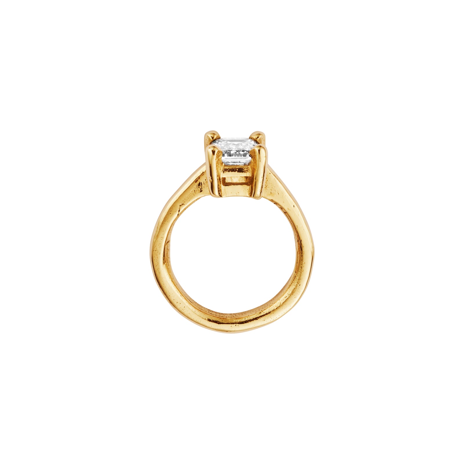 'The Heirloom' 18ct Gold Emerald 2ct Lab Grown Diamond Claw Engagement Ring