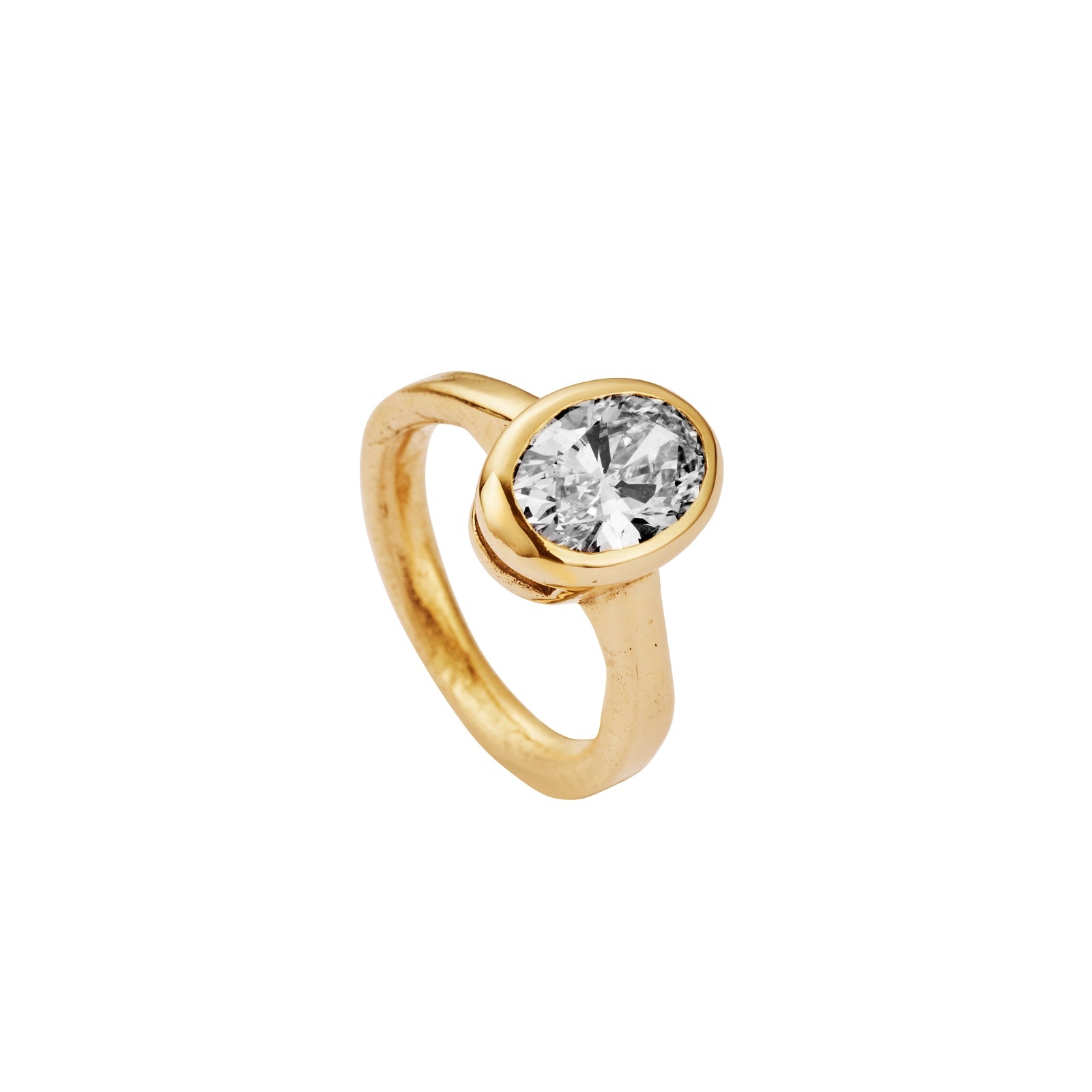 'The Story' 18ct Gold Oval 2ct Lab Grown Diamond Bezel Engagement Ring