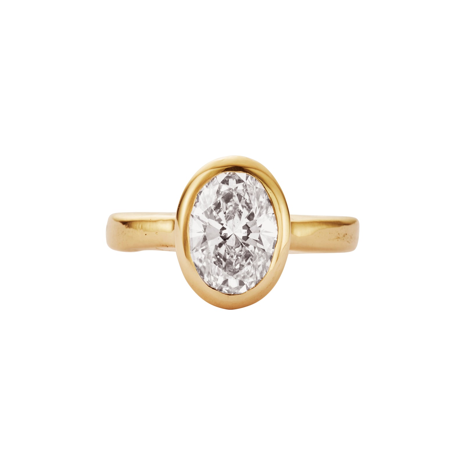 'The Story' 18ct Gold Oval 2ct Lab Grown Diamond Bezel Engagement Ring