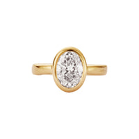 'The Story' 18ct Gold Oval 2ct Lab Grown Diamond Bezel Engagement Ring