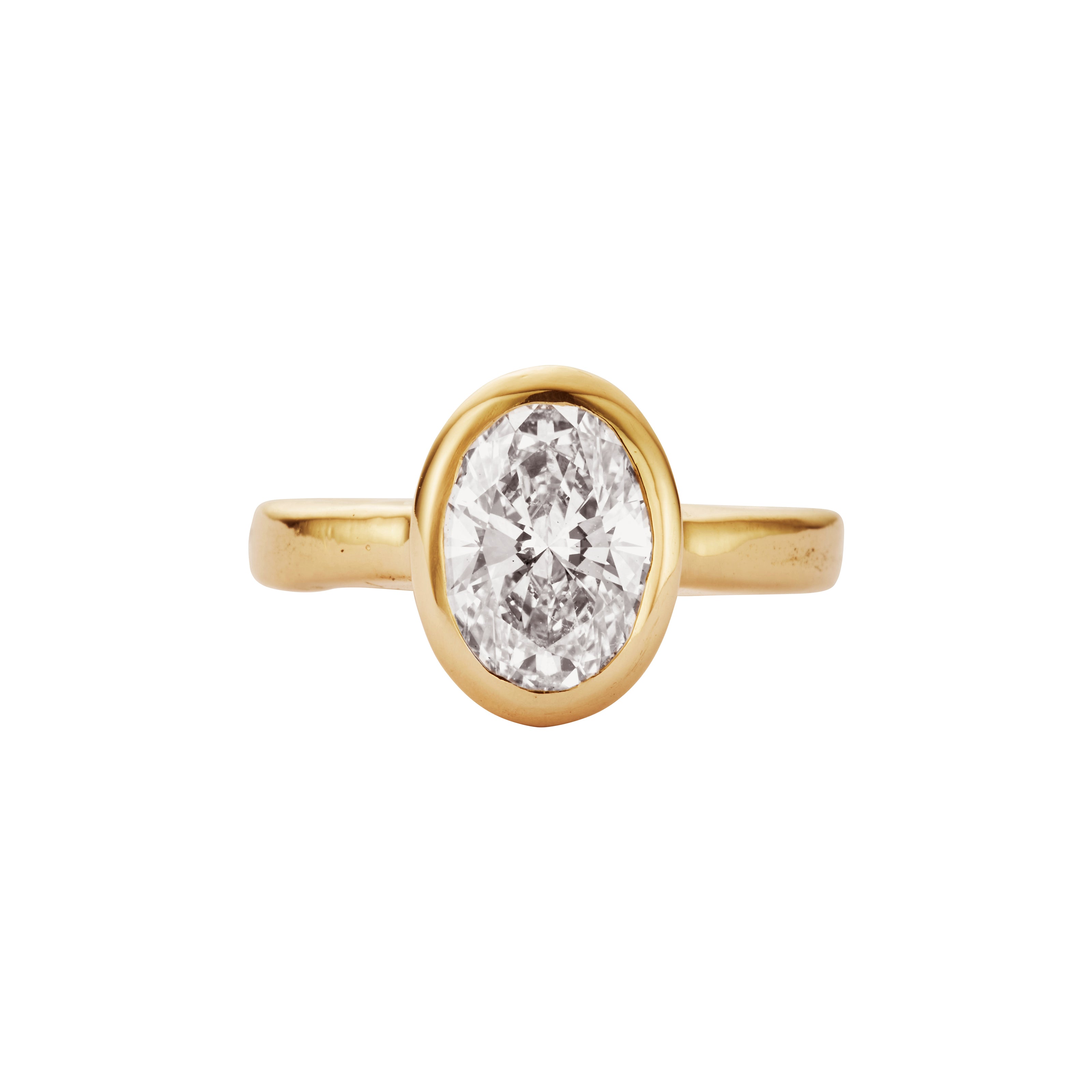 'The Story' 18ct Gold Oval 2ct Lab Grown Diamond Bezel Engagement Ring