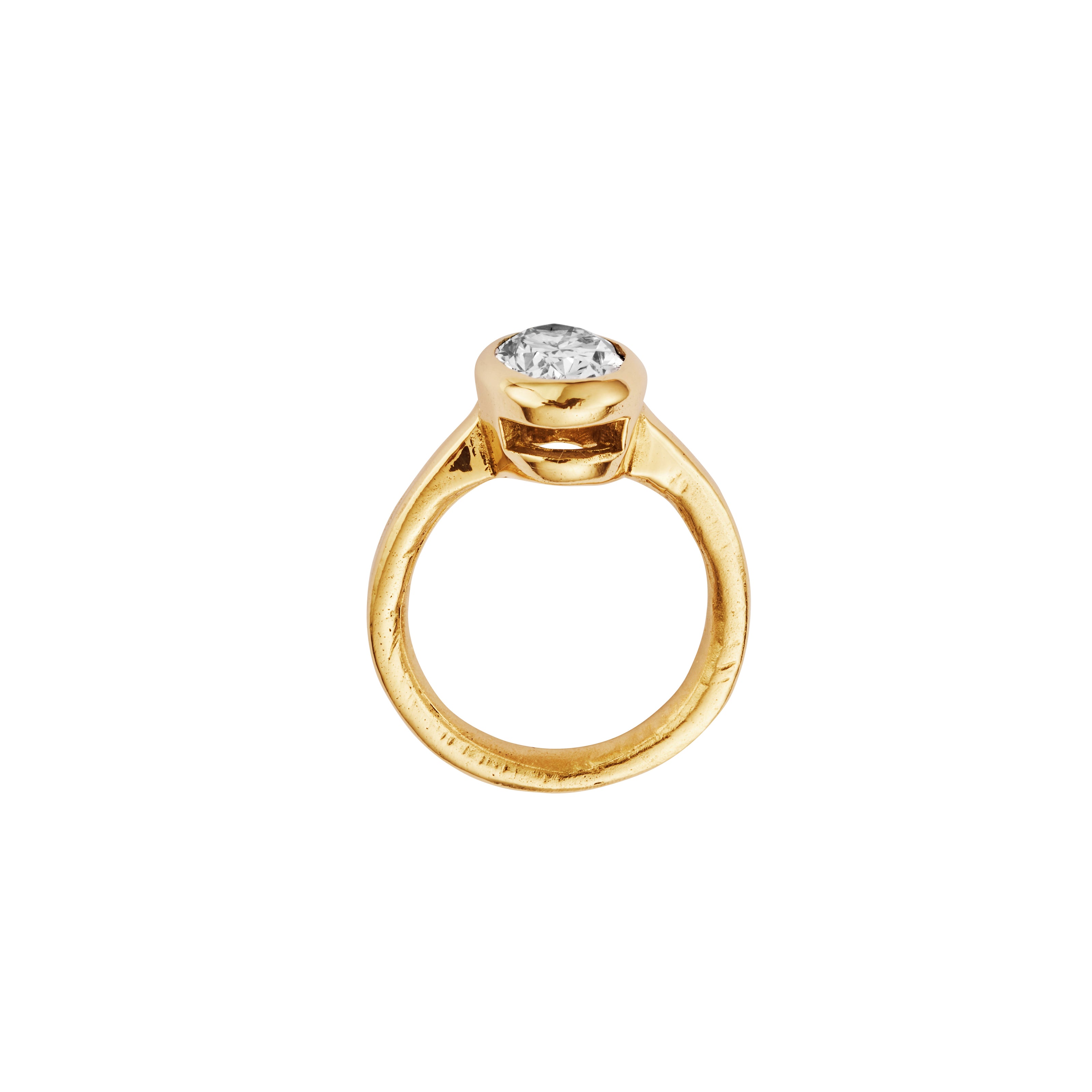'The Story' 18ct Gold Oval 2ct Lab Grown Diamond Bezel Engagement Ring