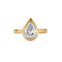'The Muse' 18ct Gold Pear 2ct Lab Grown Diamond Bezel Engagement Ring