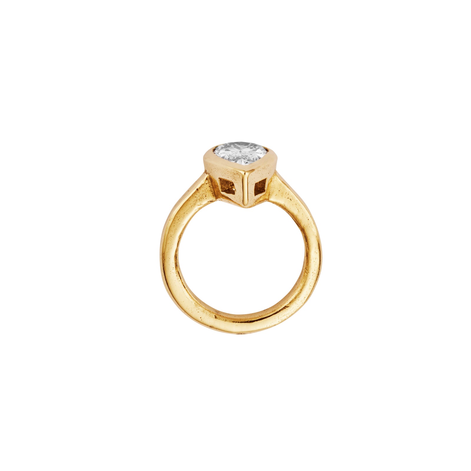 'The Muse' 18ct Gold Pear 2ct Lab Grown Diamond Bezel Engagement Ring