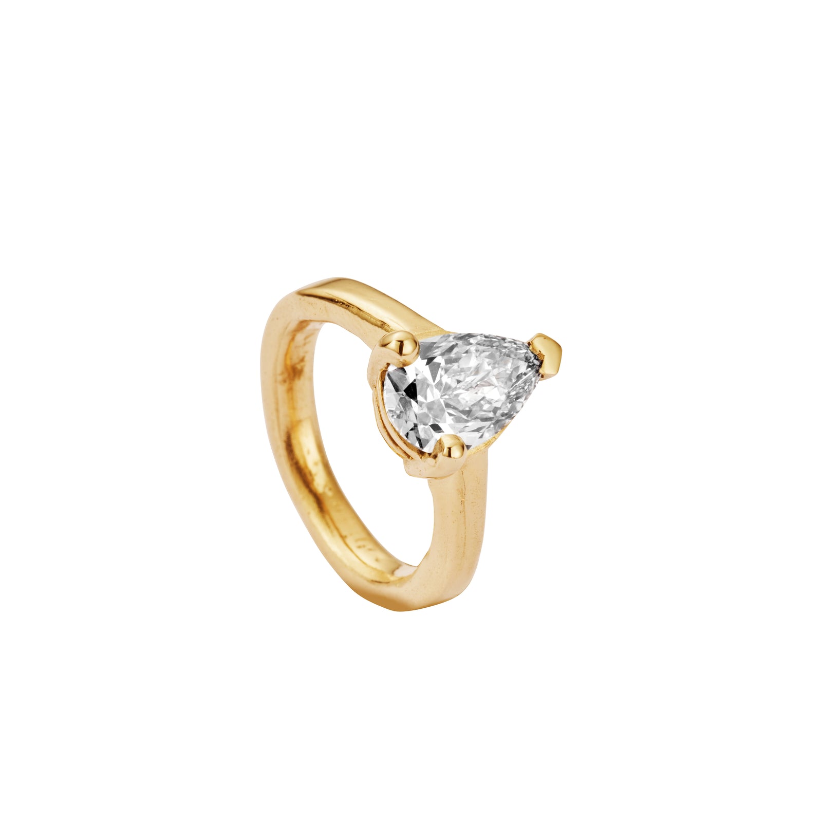 'The Muse' 18ct Gold Pear 2ct Lab Grown Diamond Claw Engagement Ring