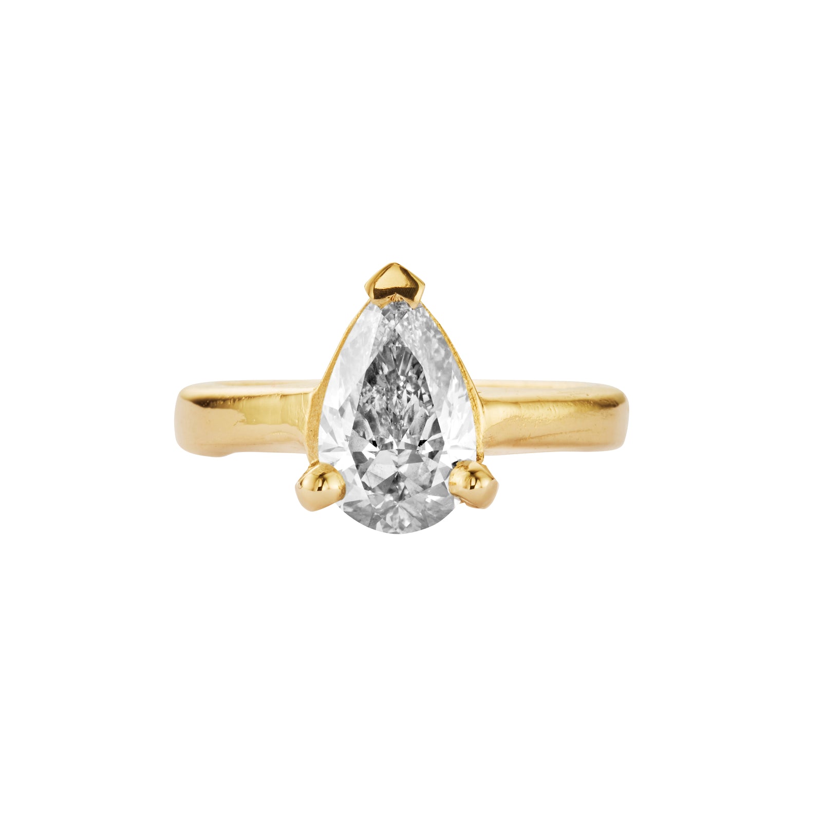 'The Muse' 18ct Gold Pear 2ct Lab Grown Diamond Claw Engagement Ring