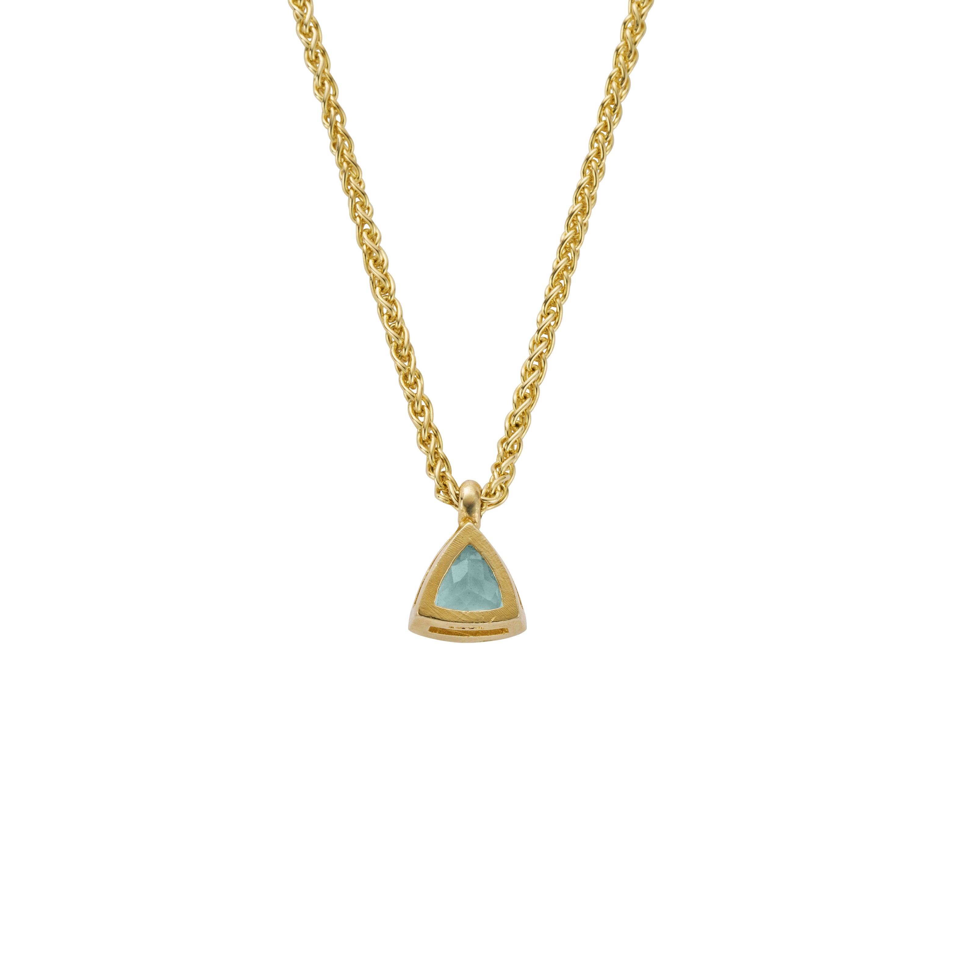 BROOKE Gold Zimbaqua Aquamarine Spiga Chain Necklace