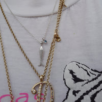 Silver Blue Topaz Fish Necklace