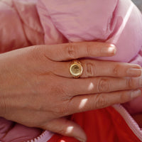 [women][women-hover][modelwears Hand Engraved Grandfather Signet Ring]