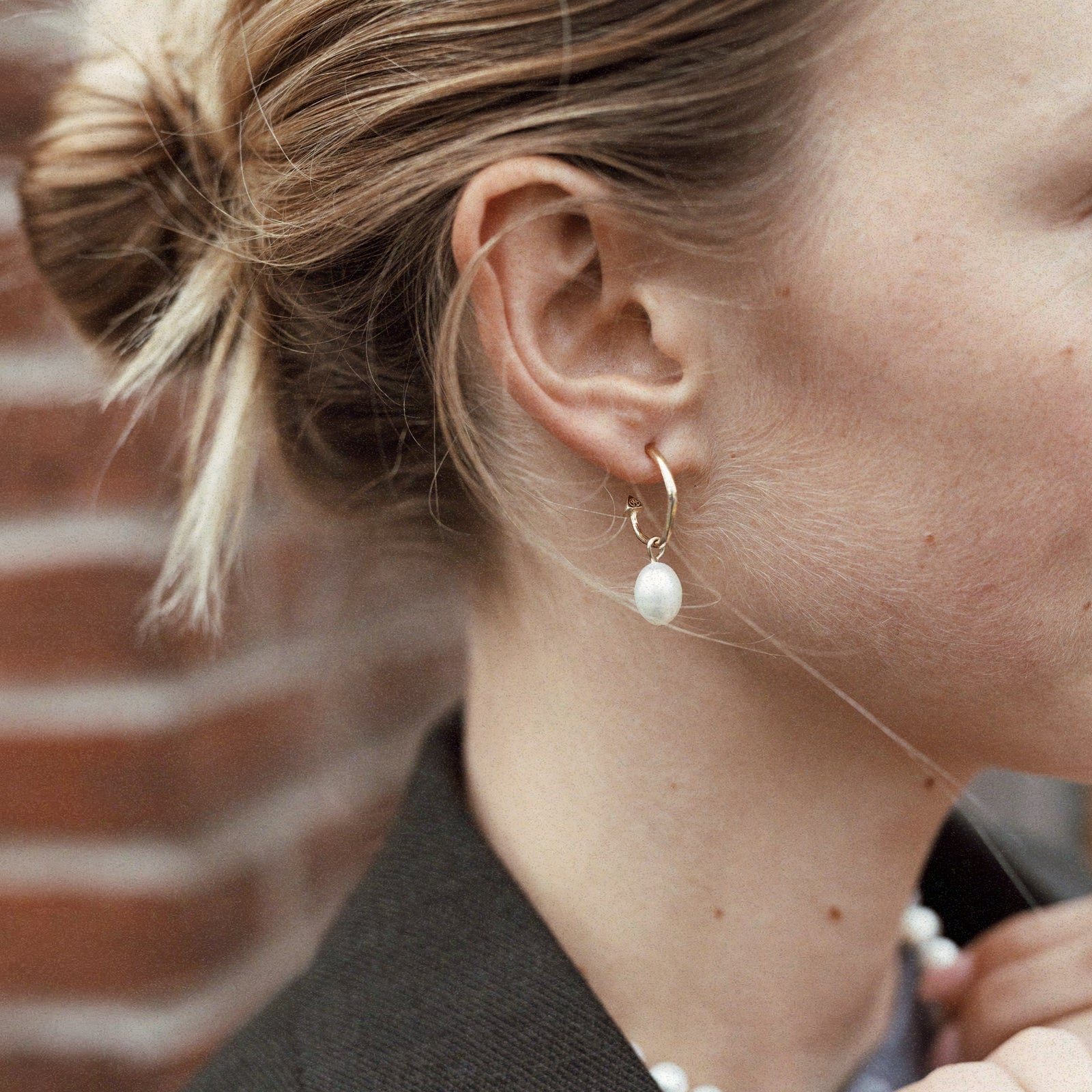 Gold Teardrop Pearl Earring Charms