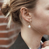 Gold Teardrop Pearl Earring Charms